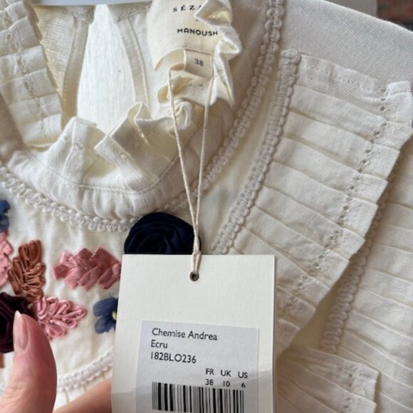 Sezane x Manoush Andrea Blouse, BNWT, Sz 38/6 - Picture 6 of 7